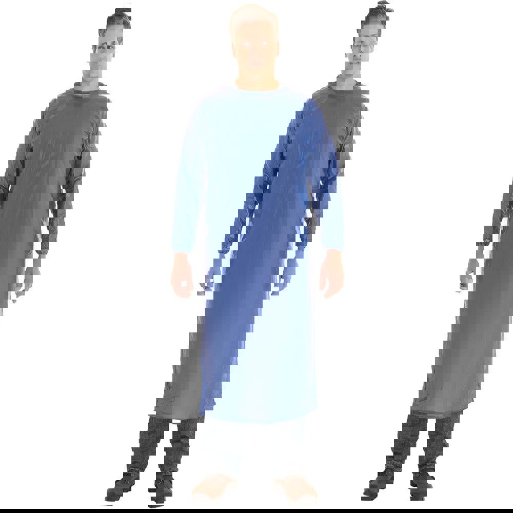 Series 56-910 Coat Apron: Fats Grease & Oil-Resistant, Size Large, 8 ml Thick, Blue