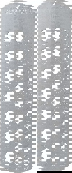 1/16 Inch to 1/2 Inch Hole Size Drill Gage