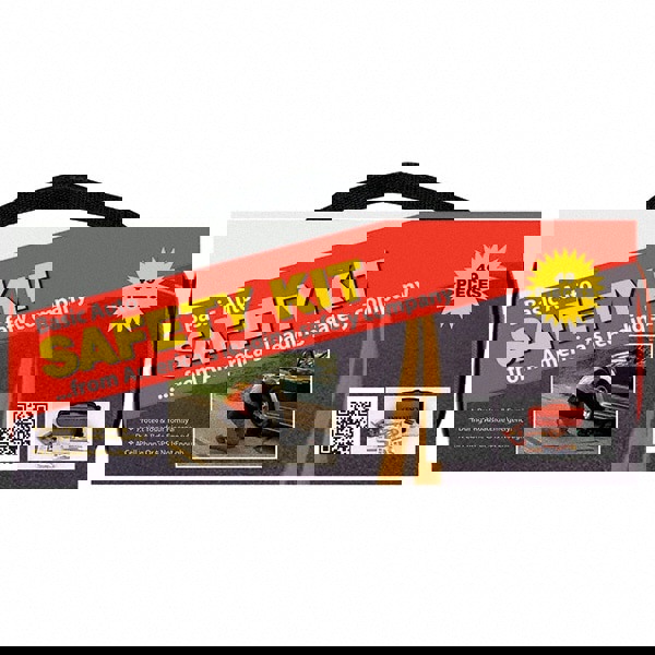 Emergency Roadside Kits; Includes: (2) Batteries, 2 Light Sticks;(2) Carrying Case;(3) Shop Cloths;Bright Safety Vest;First Aid Products;Flashlight;Rain Poncho