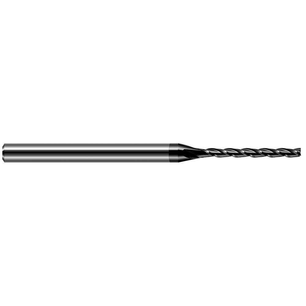 Square End Mill: 1/16'' Dia, 5/8'' LOC, 1/8'' Shank Dia, 2-1/2'' OAL, 3 Flutes, Solid Carbide
