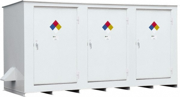 14-Drum Hazmat Storage Building: 398 gal Spill Capacity, 19' Long, 5.8' Depth, 8.17' High