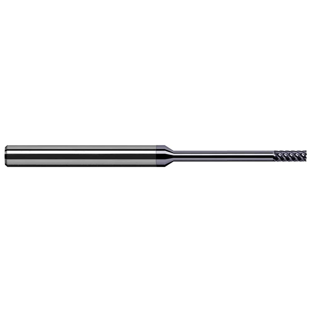 Square End Mill: 1/64'' Dia, 0.045'' LOC, 1/8'' Shank Dia, 2-1/2'' OAL, 4 Flutes, Solid Carbide