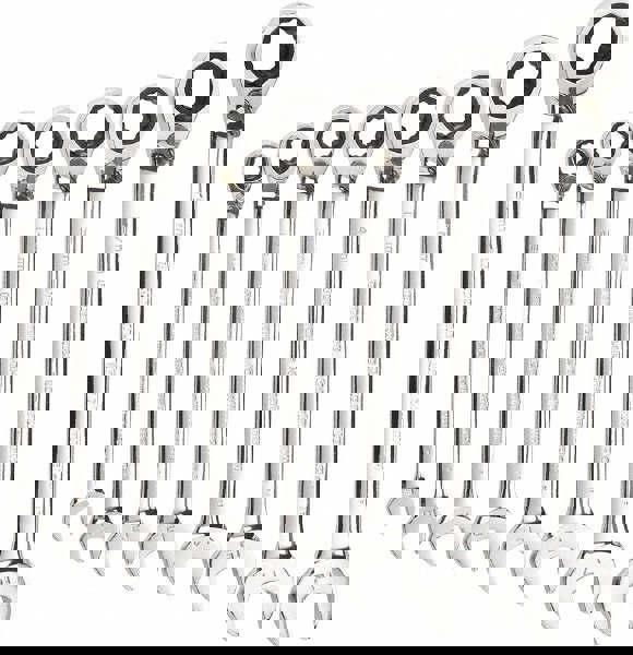 Reversible Ratcheting Combination Wrench Set: 8 Pc, 10 mm 12 mm 13 mm 14 mm 15 mm 17 mm 19 mm & 8 mm Wrench, Metric