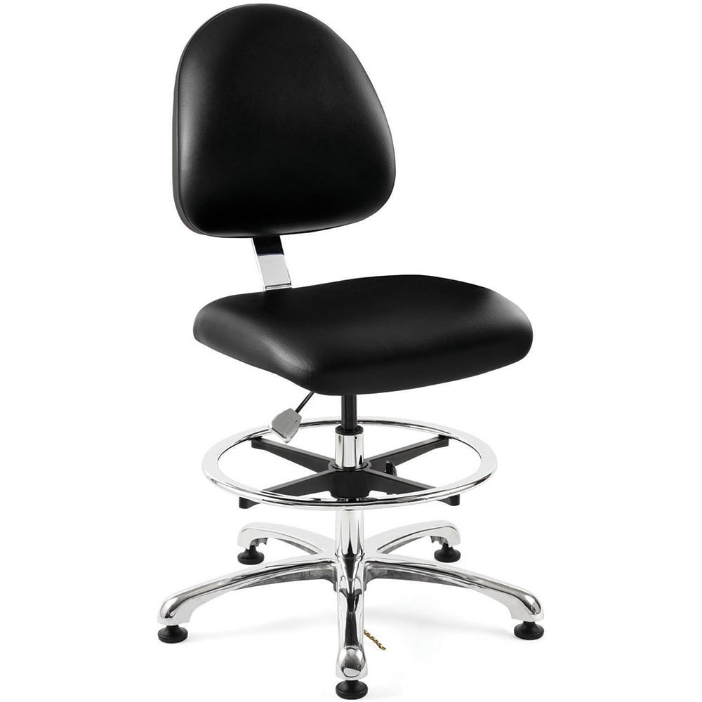 ESD Swivel Stool with Back Rest: Vinyl, 20