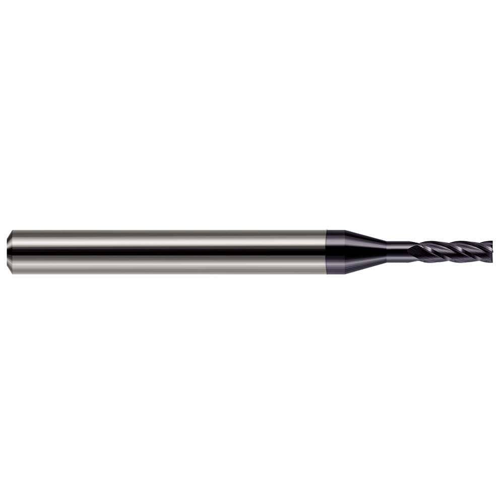 Square End Mill: 0.04'' Dia, 0.12'' LOC, 1/8'' Shank Dia, 1-1/2'' OAL, 4 Flutes, Solid Carbide