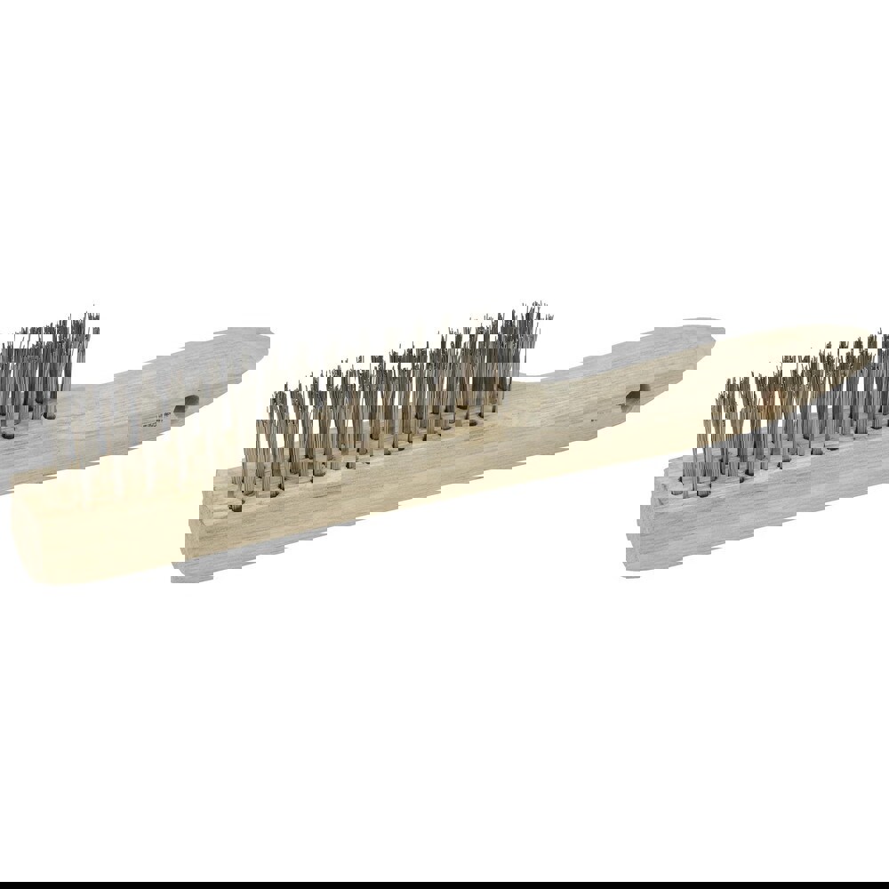 Scratch Brush: 4 Row, 16 Column, Stainless Steel