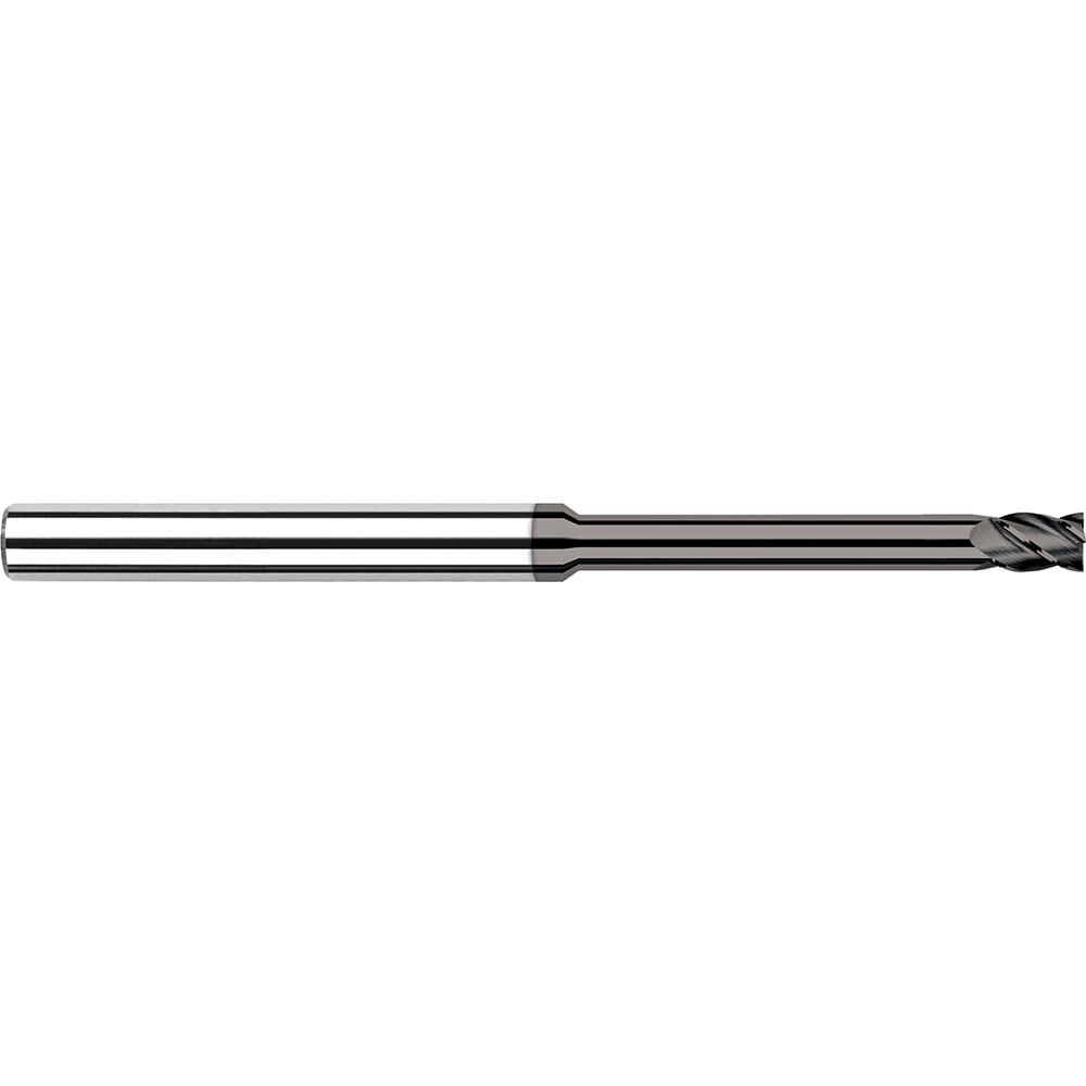 Square End Mill: 1/64'' Dia, 0.023'' LOC, 1/8'' Shank Dia, 2-1/2'' OAL, 4 Flutes, Solid Carbide