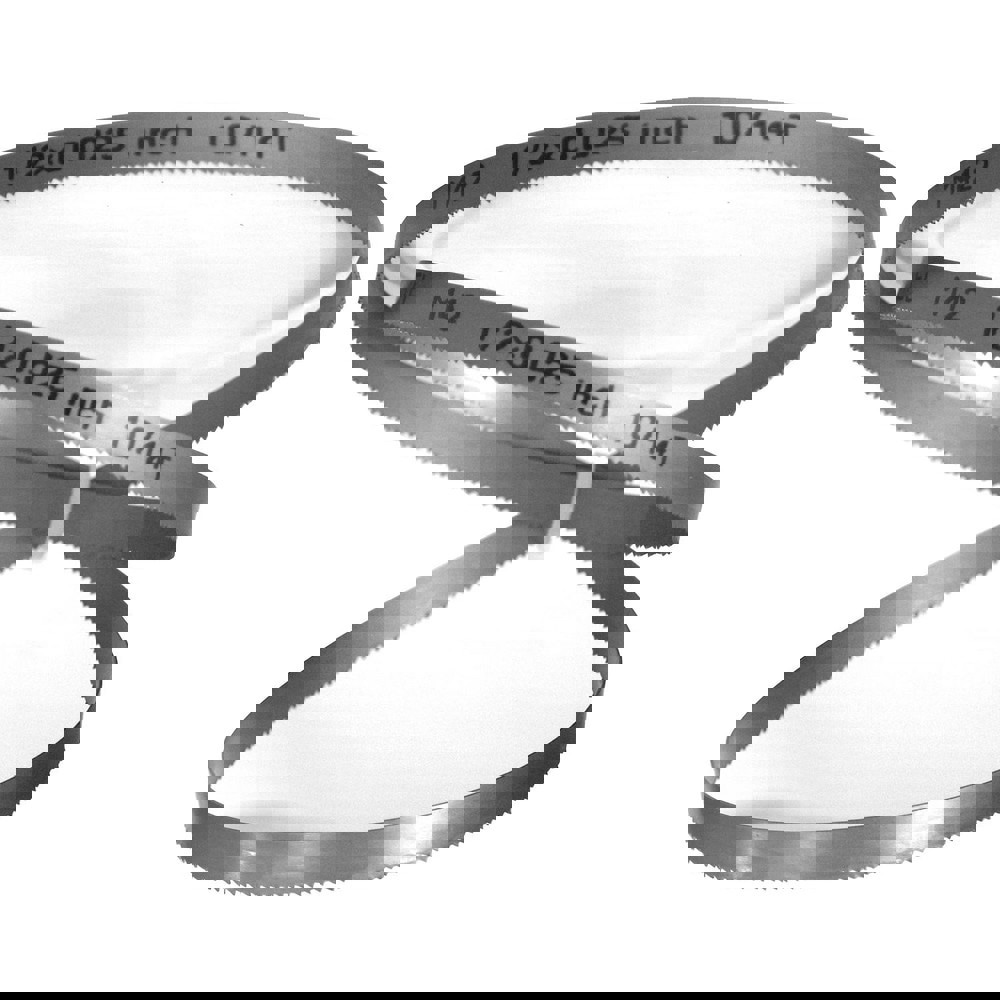 Welded Band Saw Blades; Blade Length (Feet): 12' 6 ; Blade Width (Inch): 1/2in ; Teeth Per Inch: 10-14 ; Blade Material: Bi-Metal ; Tooth Material: M42 High Speed Steel ; Tooth Form: Straight