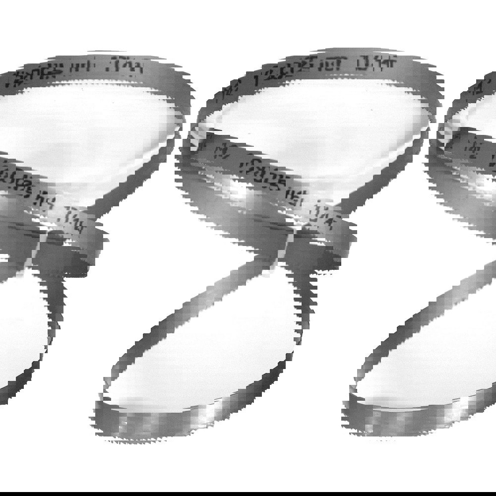 Welded Band Saw Blades; Blade Length (Feet): 12' 10 ; Blade Width (Inch): 1/2in ; Teeth Per Inch: 10-14 ; Blade Material: Bi-Metal ; Tooth Material: M42 High Speed Steel ; Tooth Form: Straight