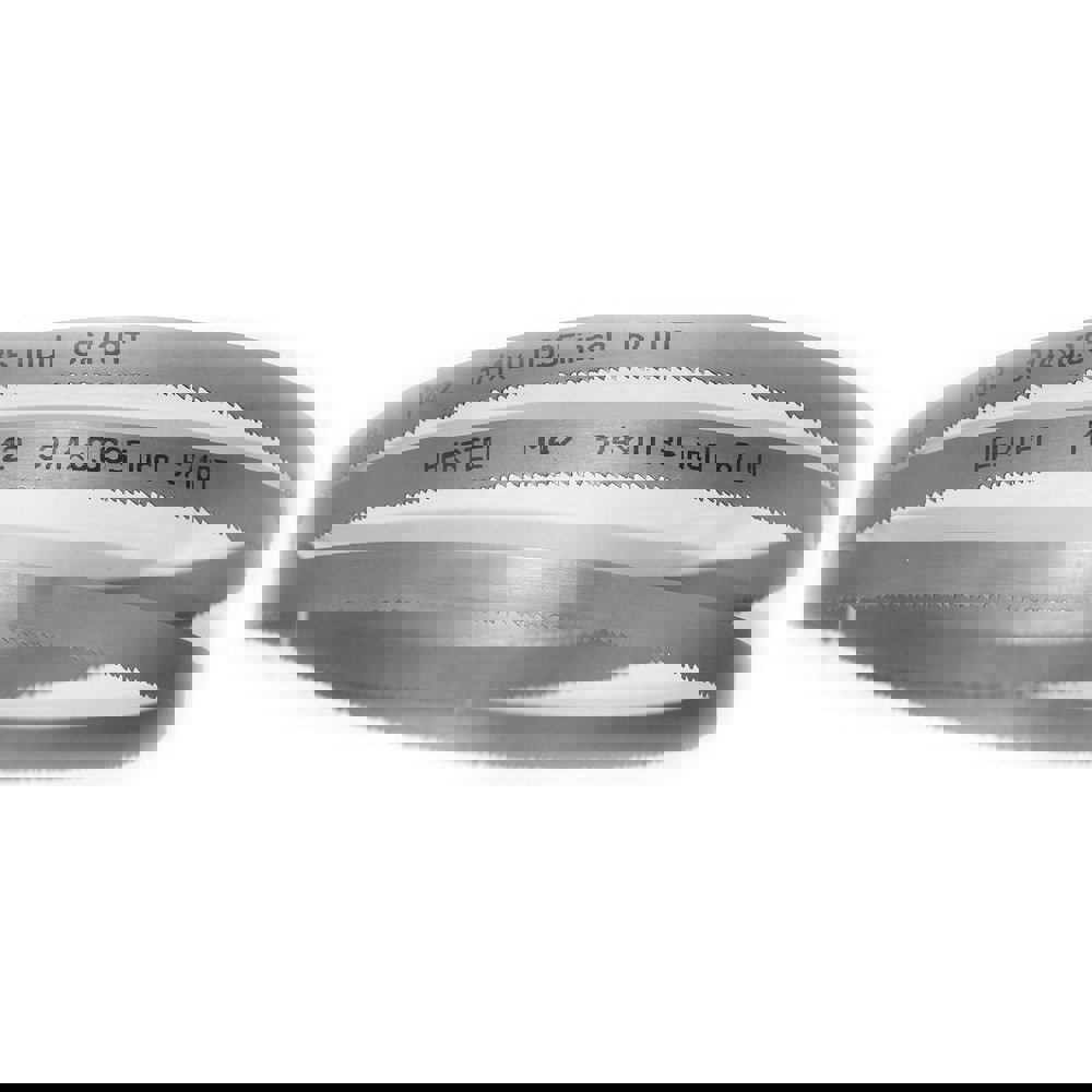 Welded Band Saw Blades; Blade Length (Feet): 7' 9 ; Blade Width (Inch): 3/4in ; Teeth Per Inch: 6-10 ; Blade Material: Bi-Metal ; Tooth Material: M42 High Speed Steel ; Tooth Form: Straight