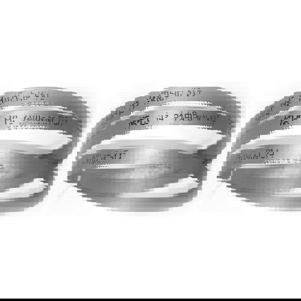 Welded Band Saw Blades; Blade Length (Feet): 7' 9 ; Blade Width (Inch): 3/4in ; Teeth Per Inch: 8-12 ; Blade Material: Bi-Metal ; Tooth Material: M42 High Speed Steel ; Tooth Form: Straight