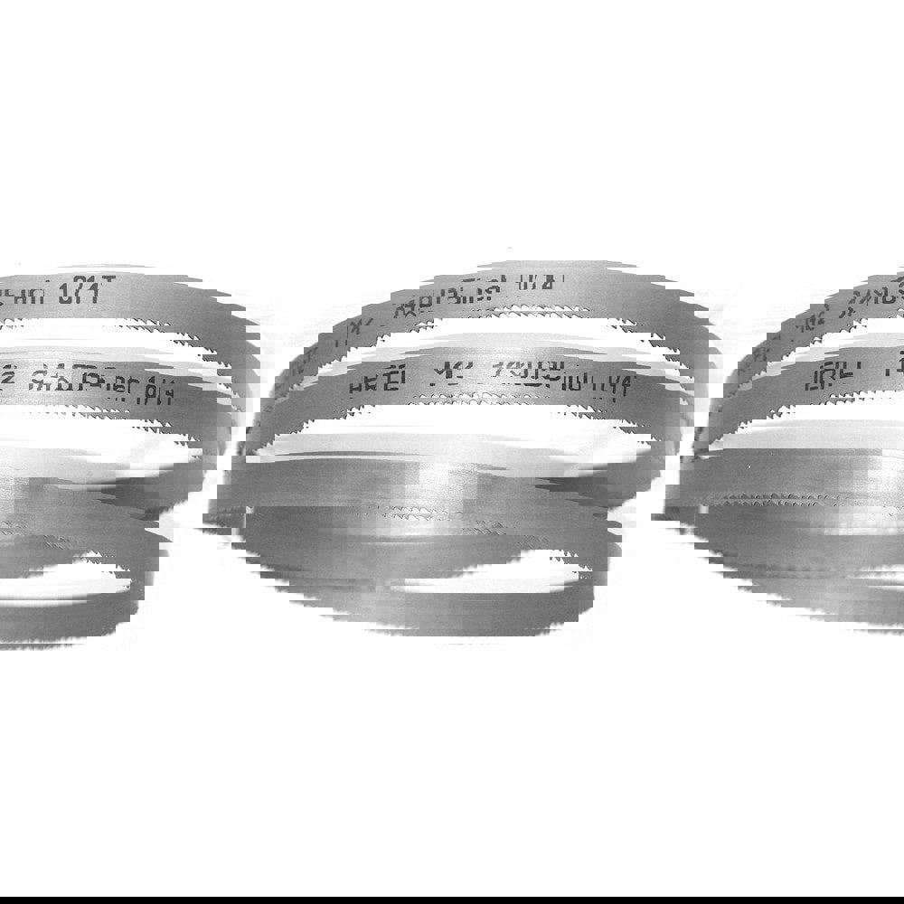 Welded Band Saw Blades; Blade Length (Feet): 8' 11 ; Blade Width (Inch): 3/4in ; Teeth Per Inch: 10-14 ; Blade Material: Bi-Metal ; Tooth Material: M42 High Speed Steel ; Tooth Form: Straight