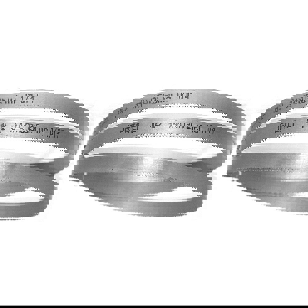 Welded Band Saw Blades; Blade Length (Feet): 11' 6 ; Blade Width (Inch): 3/4in ; Teeth Per Inch: 10-14 ; Blade Material: Bi-Metal ; Tooth Material: M42 High Speed Steel ; Tooth Form: Straight