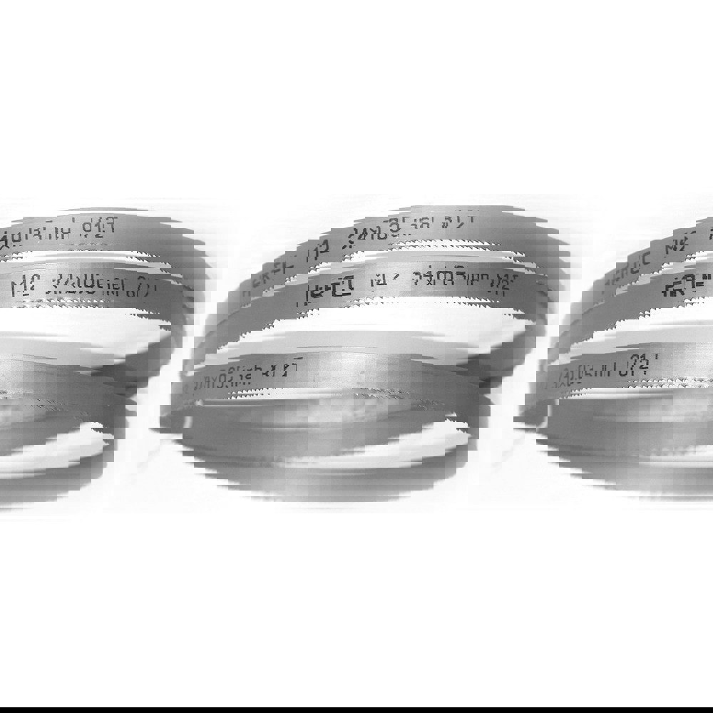 Welded Band Saw Blades; Blade Length (Feet): 12' 10 ; Blade Width (Inch): 3/4in ; Teeth Per Inch: 8-12 ; Blade Material: Bi-Metal ; Tooth Material: M42 High Speed Steel ; Tooth Form: Straight