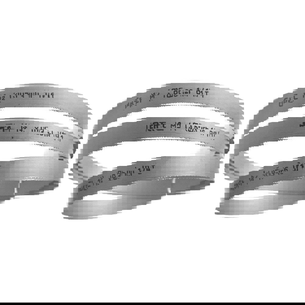 Welded Band Saw Blades; Blade Length (Feet): 10' ; Blade Width (Inch): 1in ; Teeth Per Inch: 10-14 ; Blade Material: Bi-Metal ; Tooth Material: M42 High Speed Steel ; Tooth Form: Straight