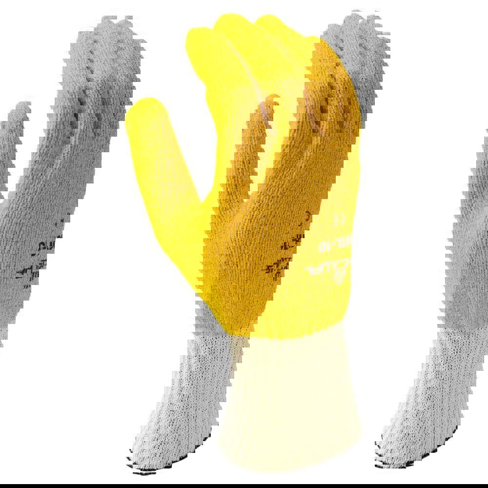 General Purpose Work Gloves: Large, Vinyl Coated, Cotton