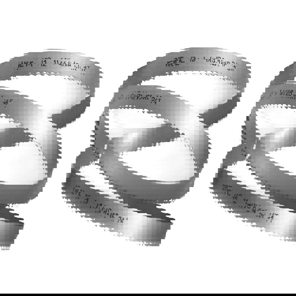 Welded Band Saw Blades; Blade Length (Feet): 12' 6 ; Blade Width (Inch): 1-1/4in ; Teeth Per Inch: 3-4 ; Blade Material: Bi-Metal ; Tooth Material: M42 High Speed Steel ; Tooth Form: Variable