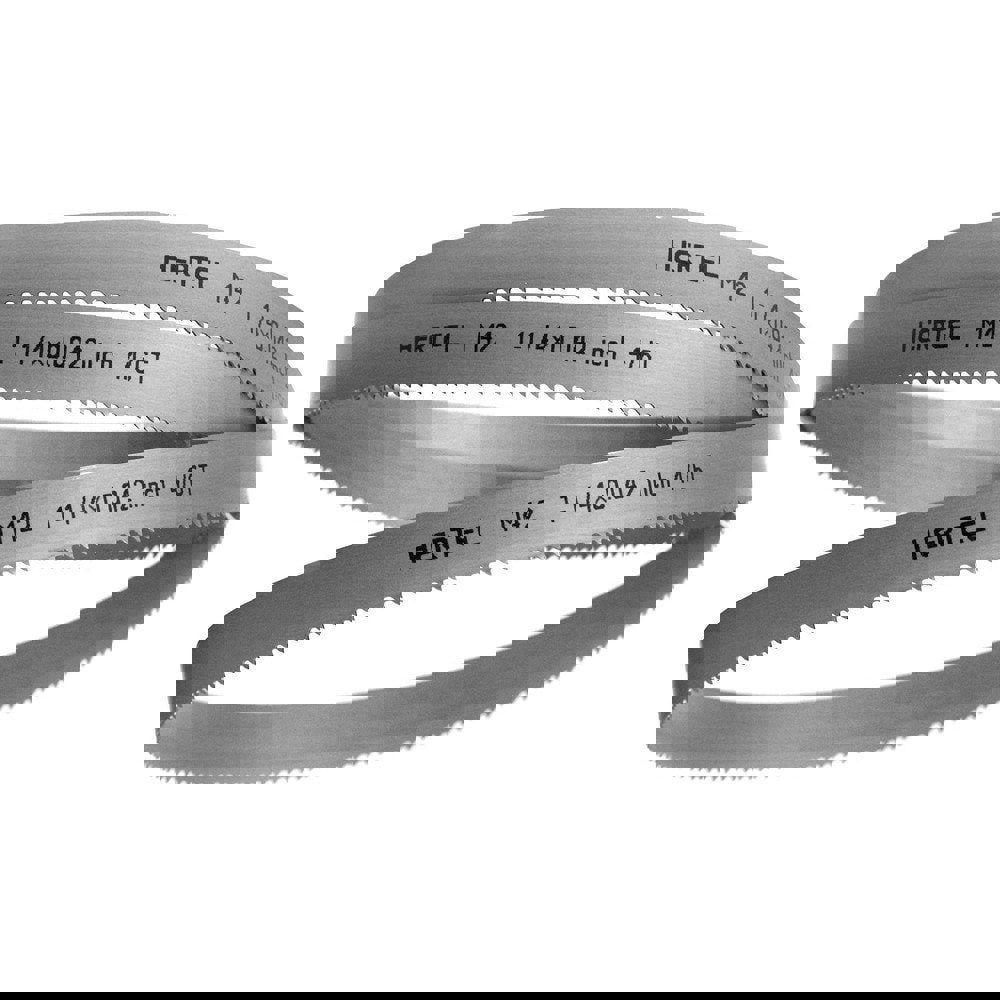 Welded Band Saw Blades; Blade Length (Feet): 13' 6 ; Blade Width (Inch): 1-1/4in ; Teeth Per Inch: 4-6 ; Blade Material: Bi-Metal ; Tooth Material: M42 High Speed Steel ; Tooth Form: Duplex