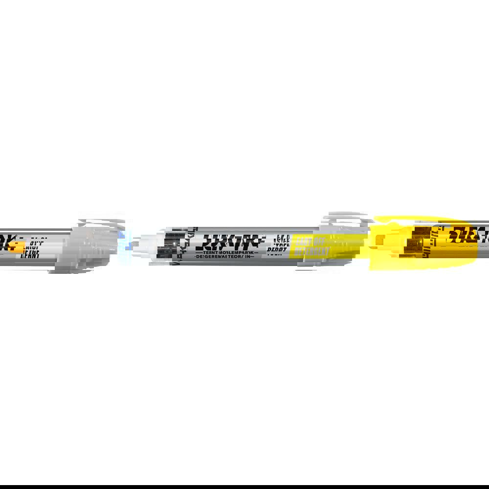 Removable temporary ink markers that are specially formulated with industrial ink that is easily removed with detergent.