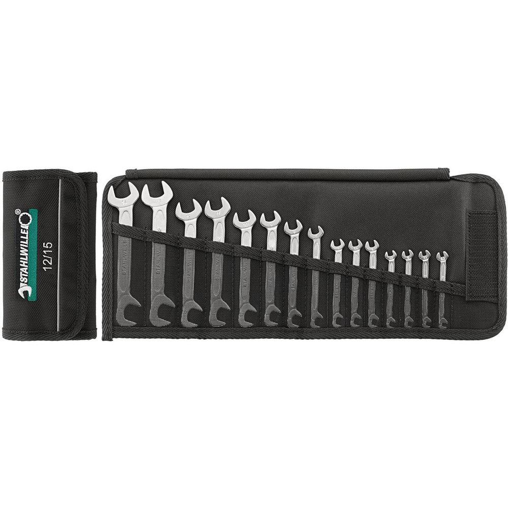 Wrench Sets; System Of Measurement: Metric ; Container Type: Roll; Wallet ; Wrench Size: 3.2 to 14 mm ; Material: Alloy Steel; Chrome ; Overall Length: 6.6930 in ; Non-sparking: No