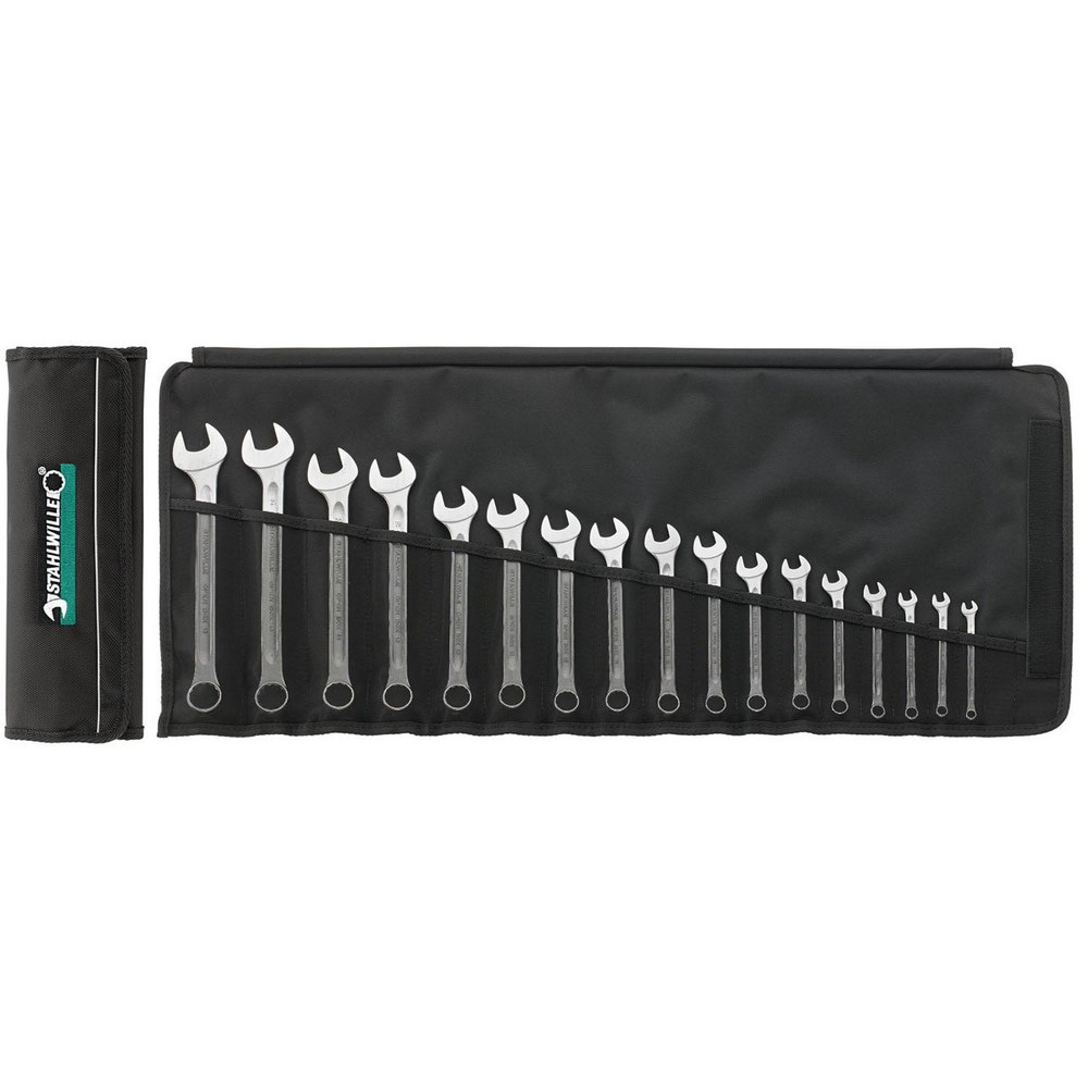 Wrench Sets; System Of Measurement: Metric ; Container Type: Roll; Wallet ; Wrench Size: 6 to 22 mm ; Material: Alloy Steel; Chrome ; Overall Length: 10.6300 in ; Non-sparking: No