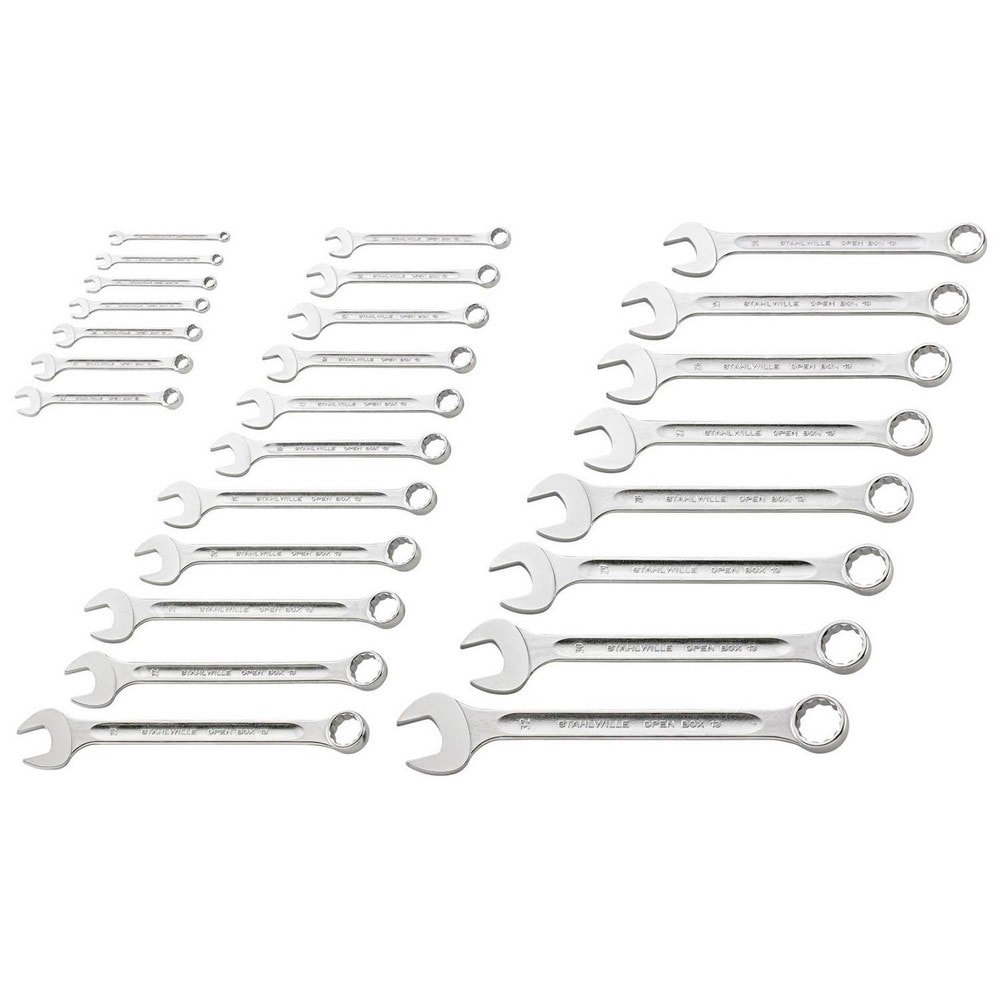Wrench Sets; System Of Measurement: Metric ; Container Type: Carton ; Wrench Size: 6 to 32 mm ; Material: Alloy Steel; Chrome ; Overall Length: 18.3859 in ; Non-sparking: No