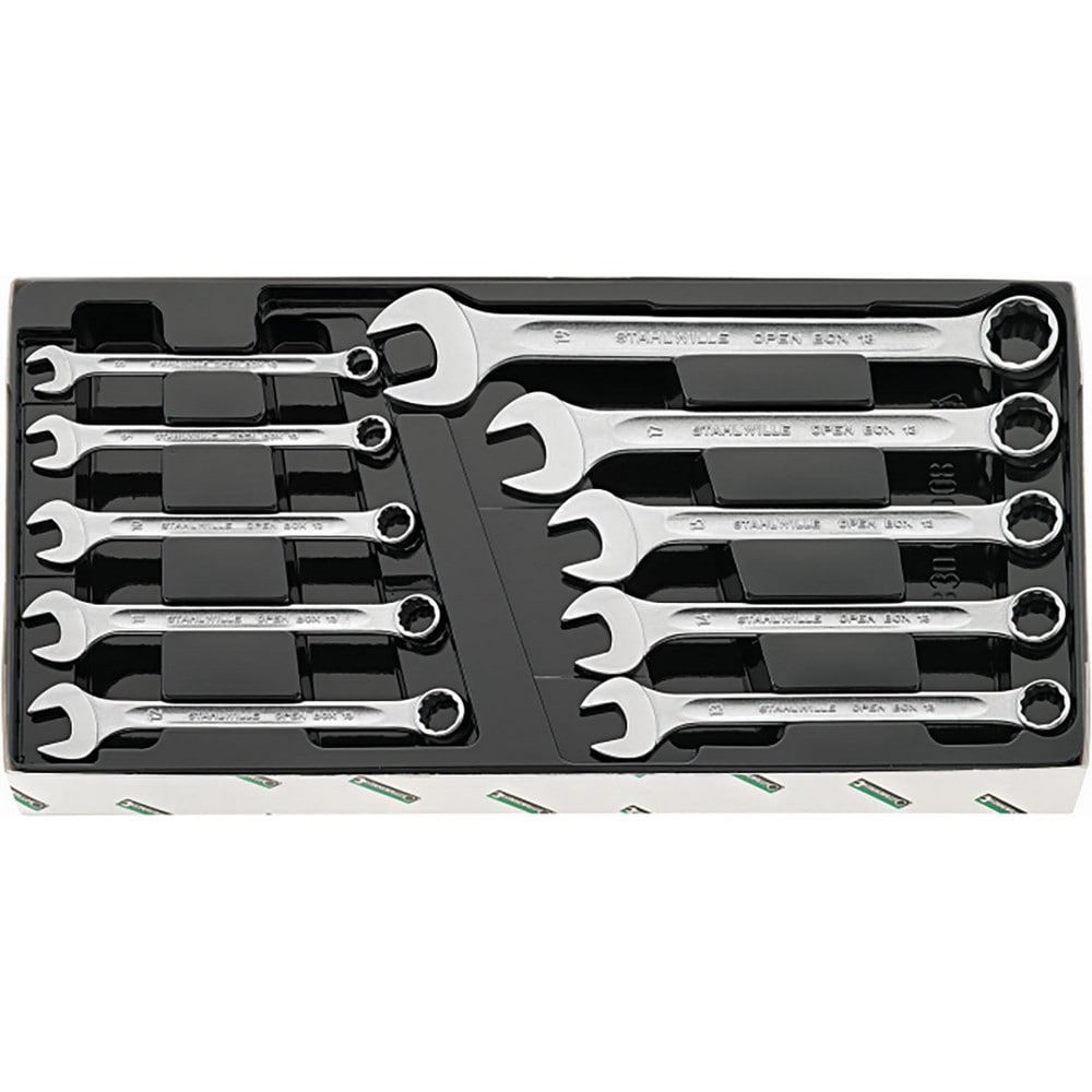 Wrench Sets; System Of Measurement: Metric ; Container Type: Plastic Tray ; Wrench Size: 8 to 19 mm ; Material: Alloy Steel; Chrome ; Overall Length: 14.3701 in ; Non-sparking: No