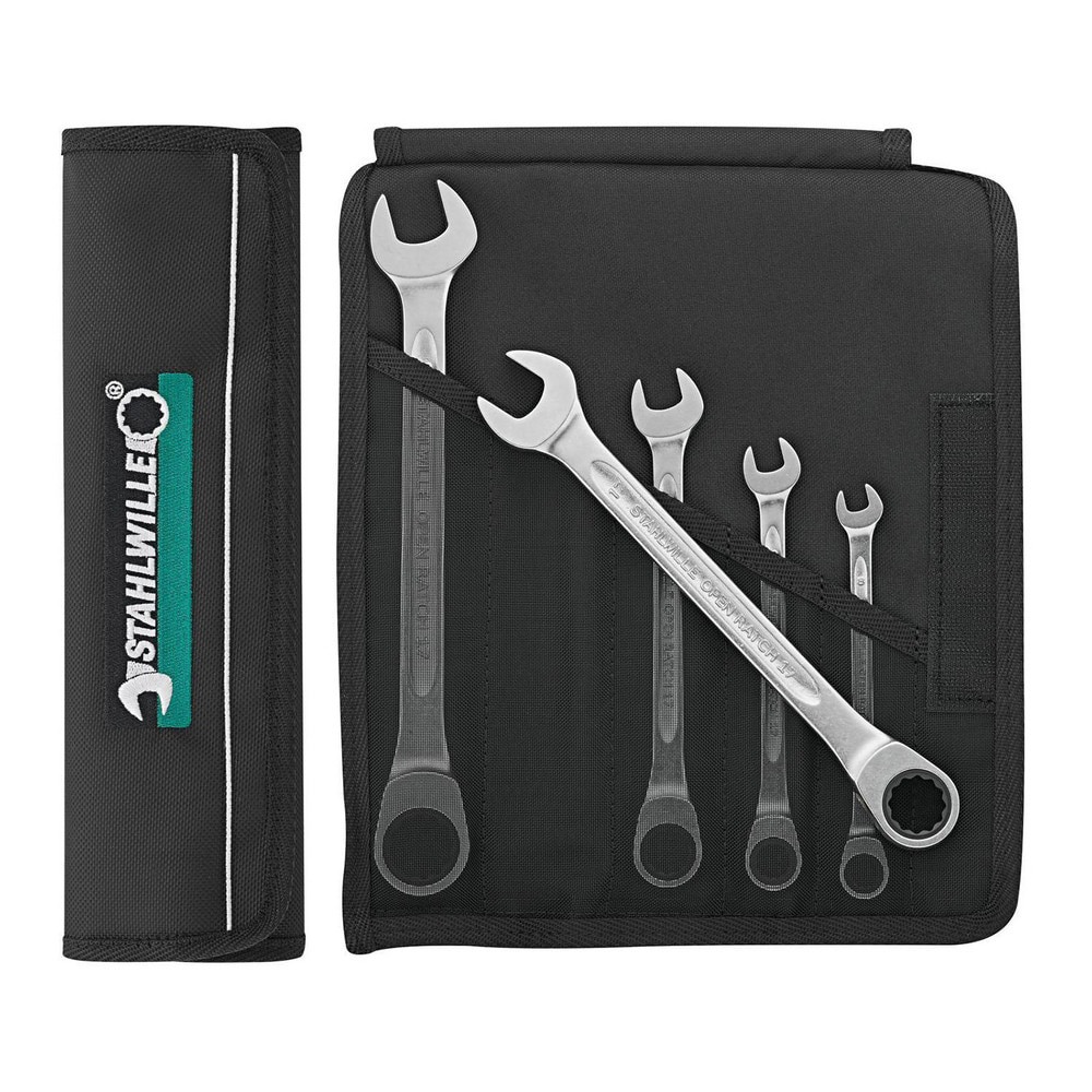 Wrench Sets; System Of Measurement: Metric ; Container Type: Pouch ; Wrench Size: 8 to 19 mm ; Material: Alloy Steel; Chrome ; Overall Length: 11.2205 in ; Non-sparking: No