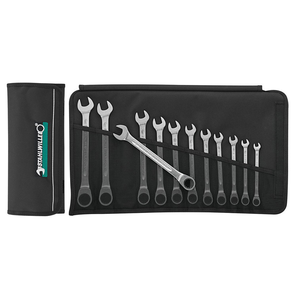 Wrench Sets; System Of Measurement: Metric ; Container Type: Pouch ; Wrench Size: 8 to 19 mm ; Material: Alloy Steel; Chrome ; Overall Length: 11.6142 in ; Non-sparking: No
