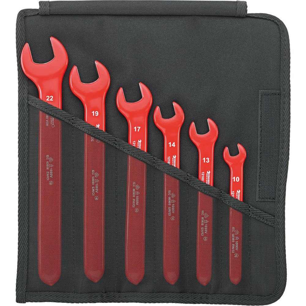 Wrench Sets; System Of Measurement: Metric ; Container Type: Pouch ; Wrench Size: 10 to 22 mm ; Material: Alloy Steel; Chrome ; Overall Length: 11.6142 in ; Non-sparking: No