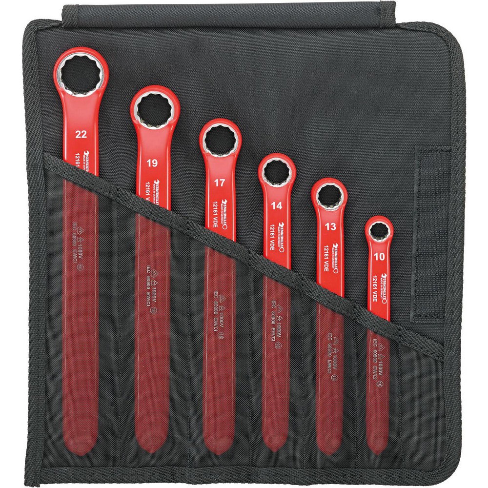 Wrench Sets; System Of Measurement: Metric ; Container Type: Pouch ; Wrench Size: 10 to 22 mm ; Material: Alloy Steel; Chrome ; Overall Length: 9.6063 in ; Non-sparking: No
