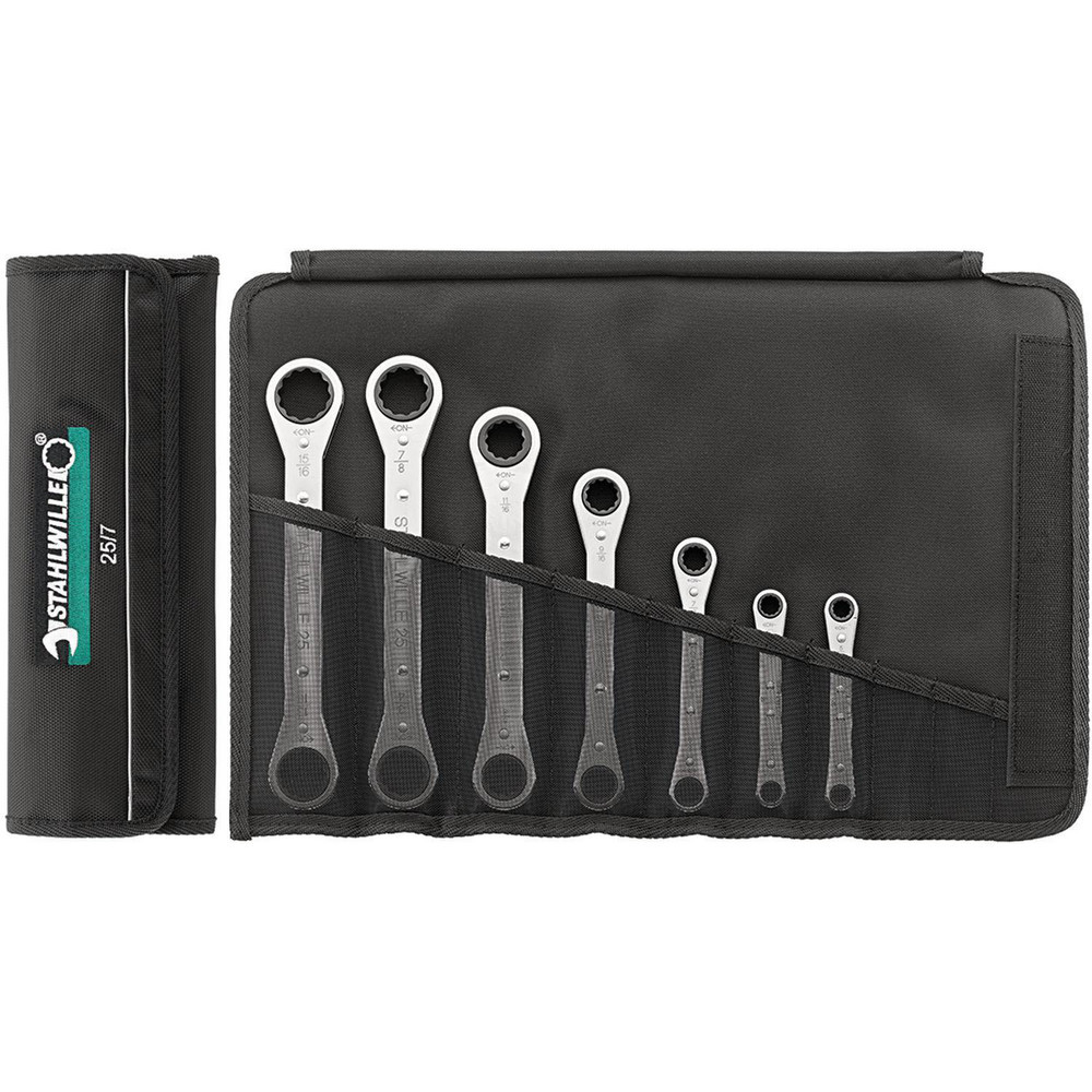 Wrench Sets; System Of Measurement: Metric ; Container Type: Roll; Wallet ; Wrench Size: 9 to 19 mm ; Material: Steel ; Overall Length: 8.2678 in ; Non-sparking: No