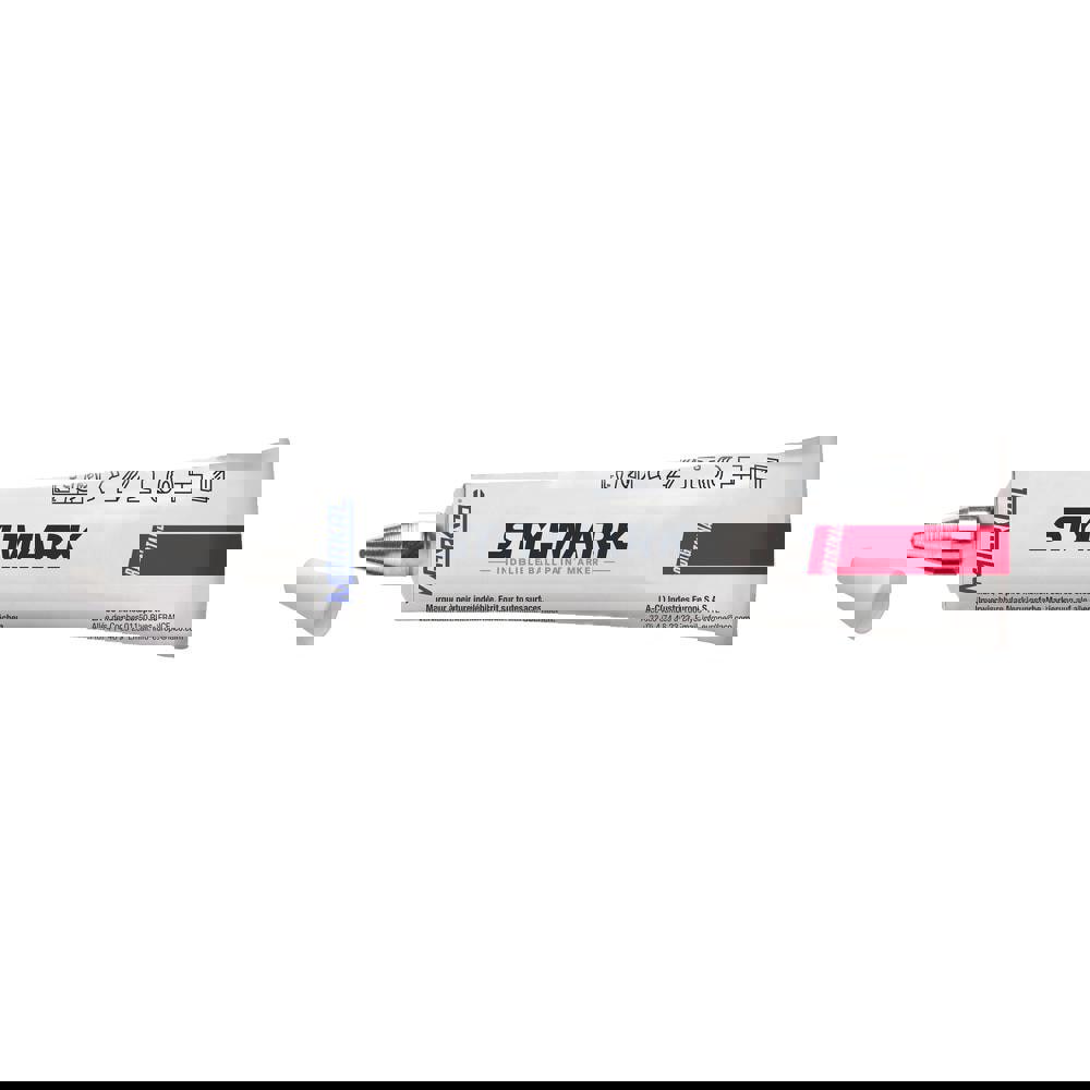 Metal-ball tip marker delivers thick paint suitable for overhead surfaces