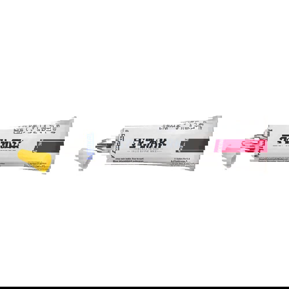 Metal-ball tip marker delivers thick paint suitable for overhead surfaces