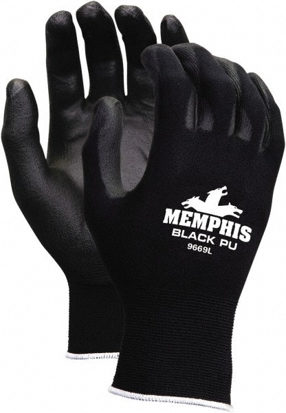 Work Gloves: Memphis 9669, Size 2X-Large, Polyurethane-Coated Puncture Resistant