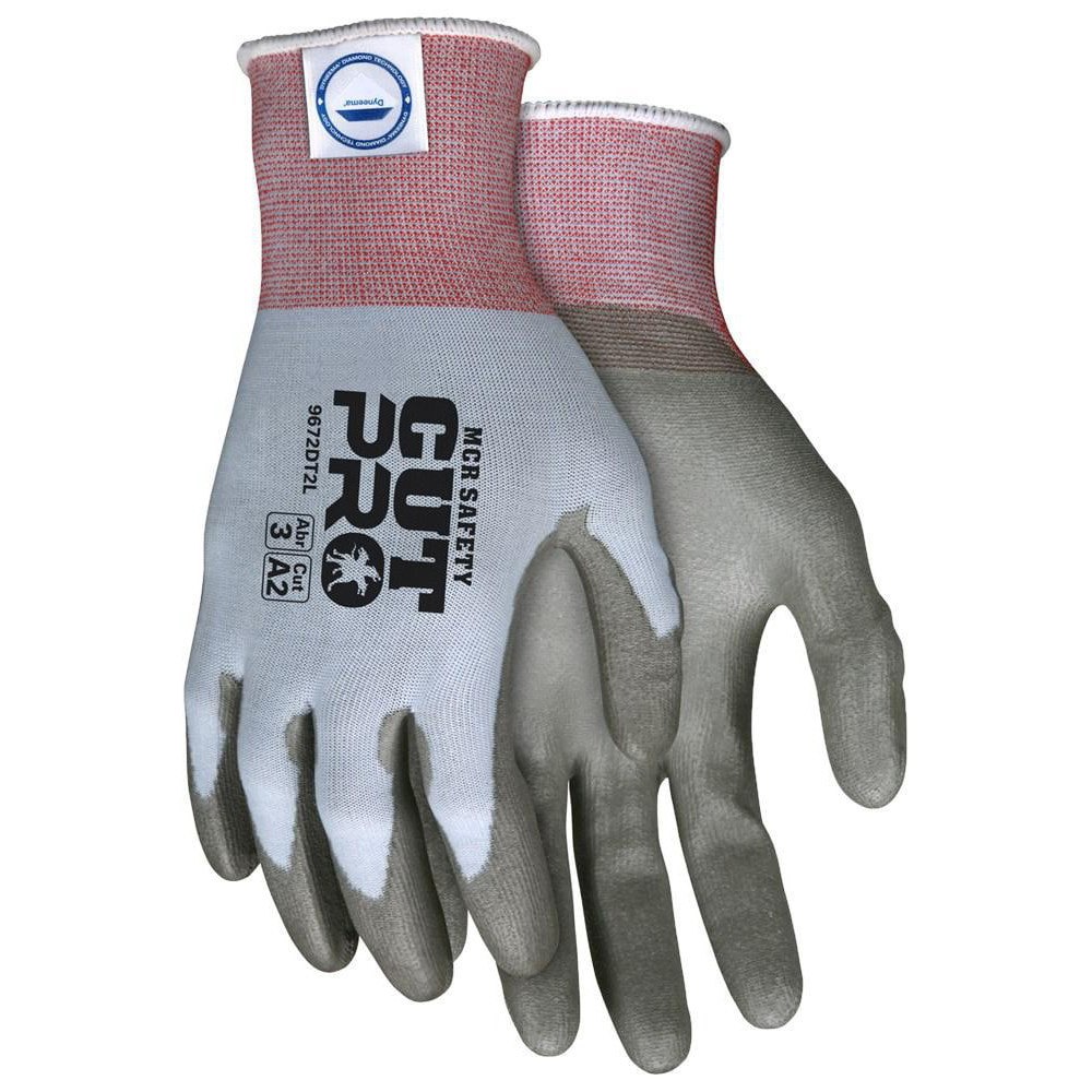Cut, Puncture & Abrasive-Resistant Gloves: Size 2XL, ANSI Cut A2, ANSI Puncture 2, Polyurethane, Dyneema