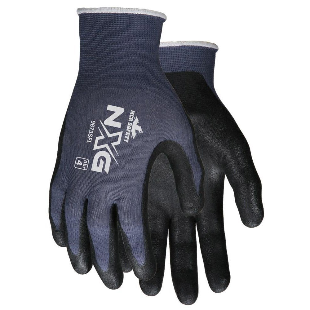 Work Gloves: Memphis 9673SF, Size Large, Nitrile-Coated Nylon, General Purpose