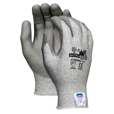 Cut-Resistant Gloves: Size L, ANSI Cut A3, Polyurethane, Dyneema