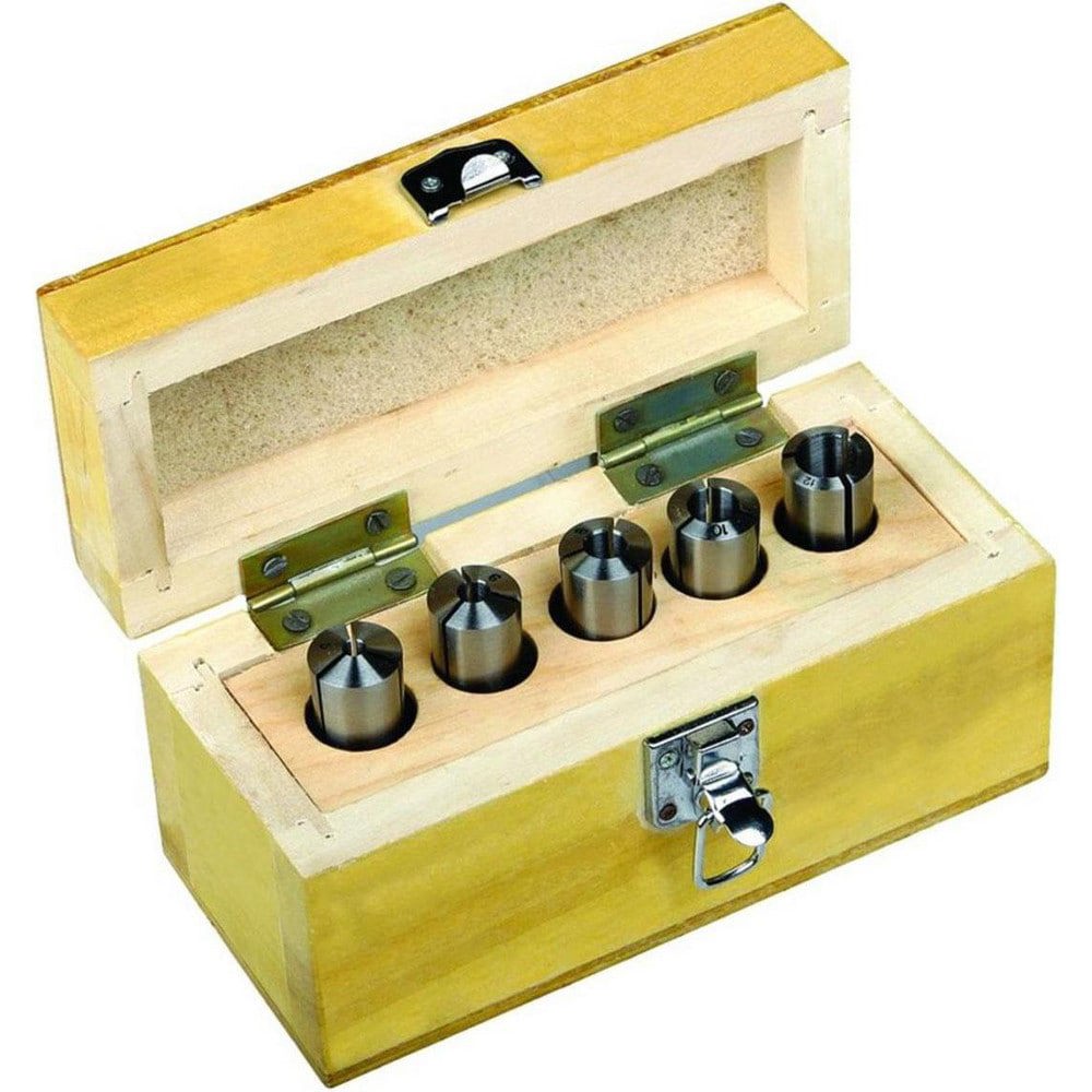 Collet Set: 5 Pc, Series 2MT, 3/16 to 1/2