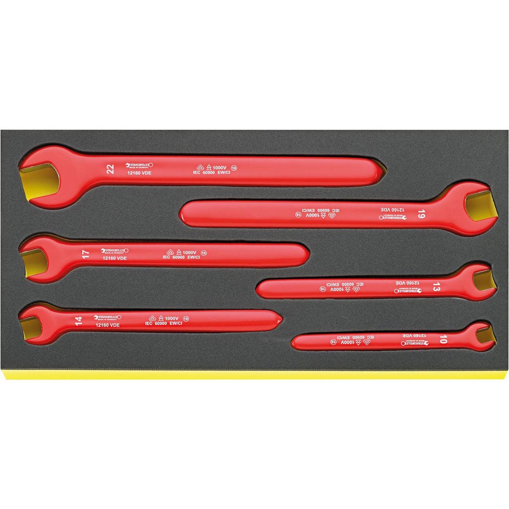 Wrench Sets; System Of Measurement: Metric ; Container Type: Tray ; Wrench Size: 10 to 22 mm ; Material: Alloy Steel; Chrome ; Overall Length: 14.5670 in ; Non-sparking: No