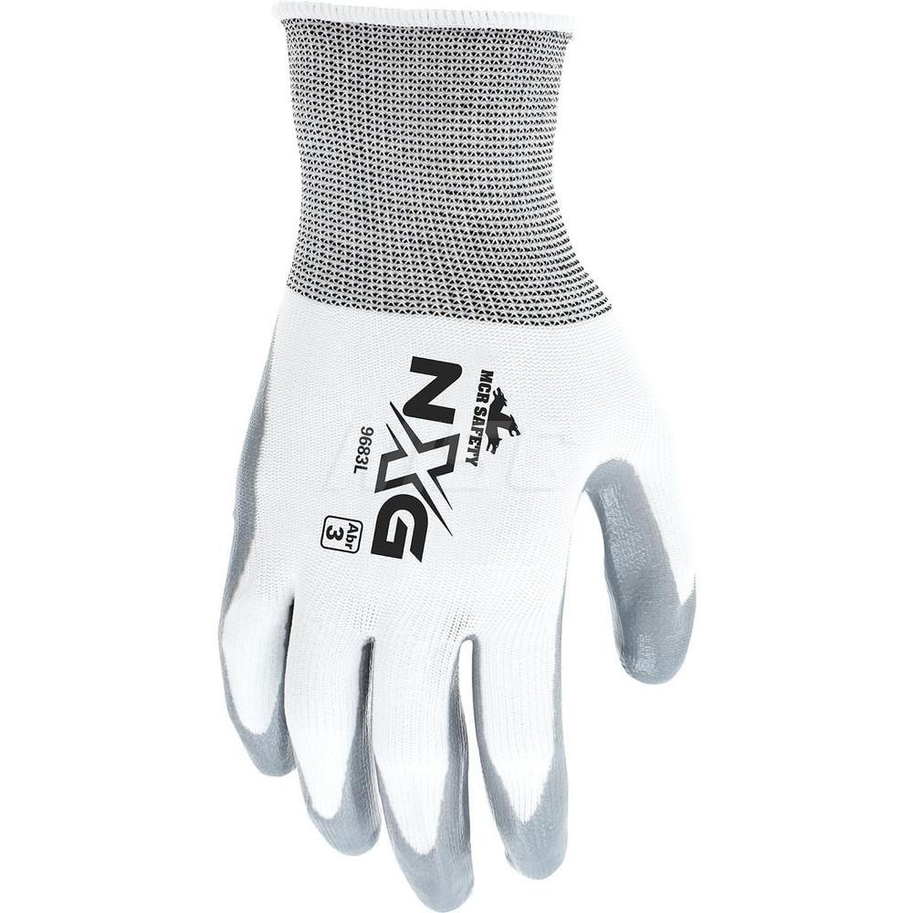 Work Gloves: UltraTech 9683, Size Large, Nitrile-Coated Nylon, General Purpose