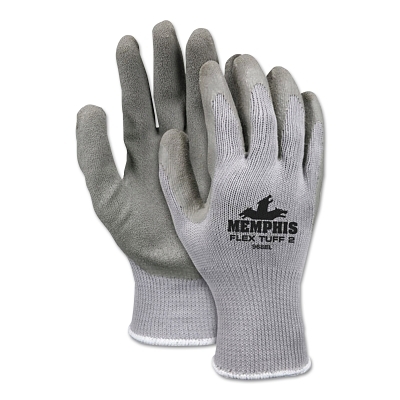 General Purpose Work Gloves: X-Large, Latex Coated, Cotton Blend