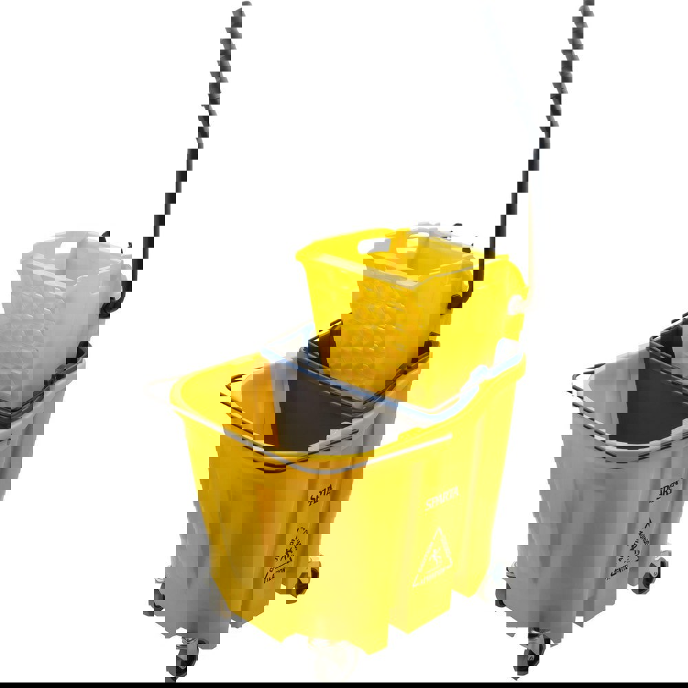 Mop Buckets & Wringers; Connection Type: None ; Mop Capacity: 35 ; Handle Material: Ergonomic Dual Component ; Color: Yellow