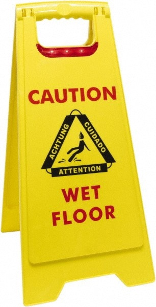 Pack of 6 Caution - Cuidado - Wet Floor - Piso Mojado, 12