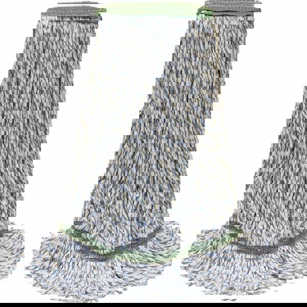 Wet Mop Loop: Side Loading, Medium, Blue & White Mop, Rayon & Synthetic