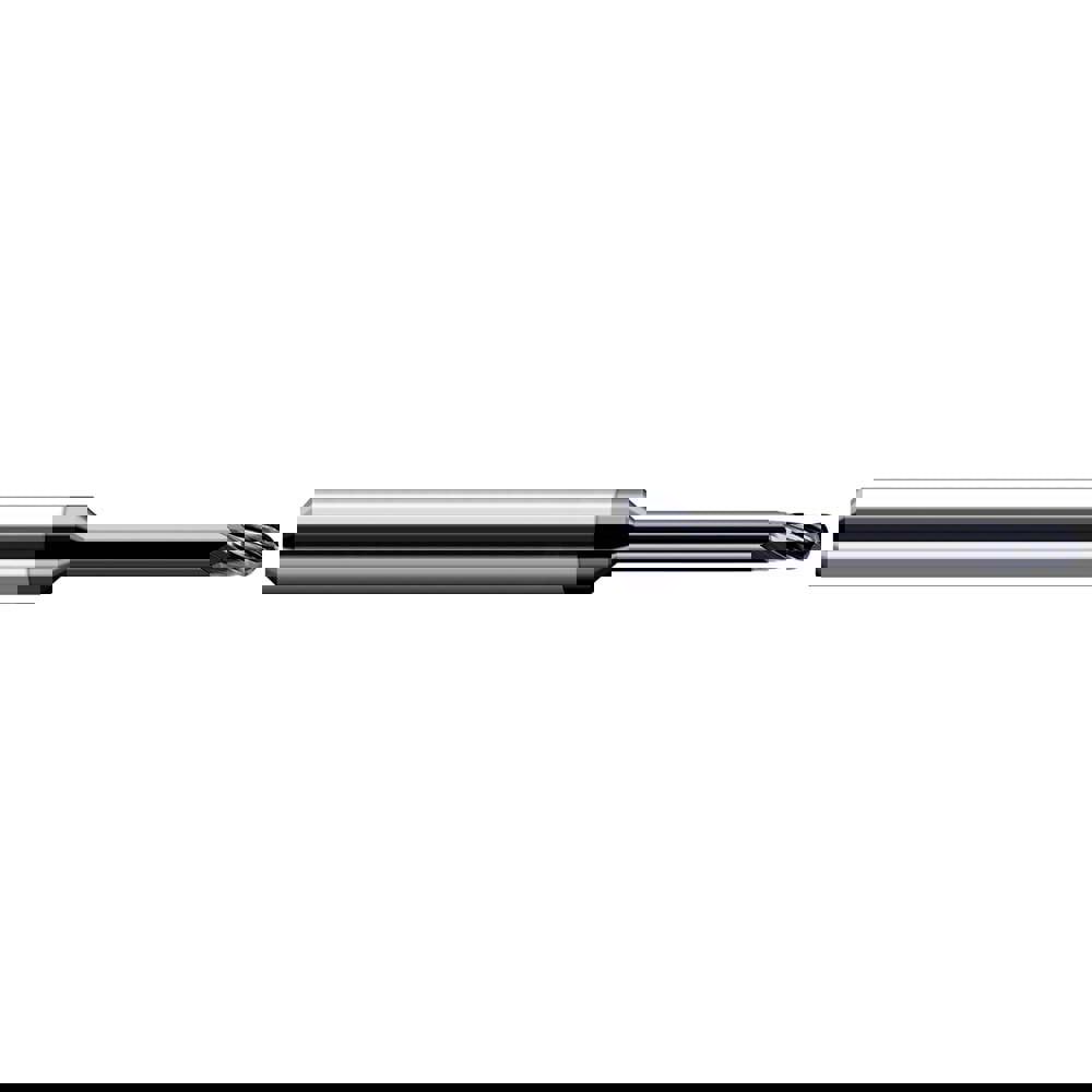 Ball End Mill: 0.60 mm Dia, 0.90 mm LOC, 4 Flute(s), Solid Carbide