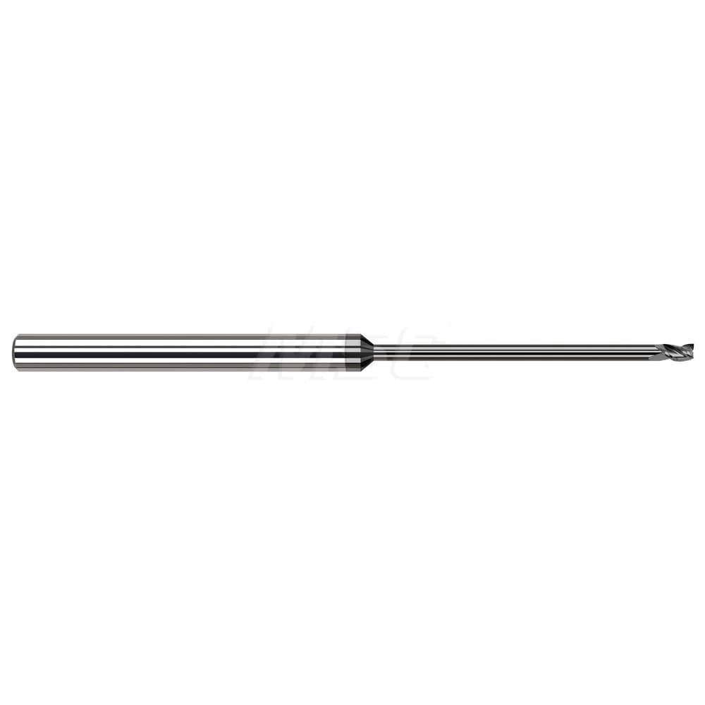 Square End Mill: 0.062'' Dia, 0.093'' LOC, 2.5'' OAL, 3 Flutes, Solid Carbide