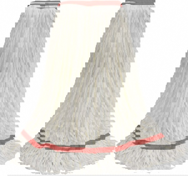 Wet Mop Loop: Side Loading, Medium, White Mop, Cotton & Polyester
