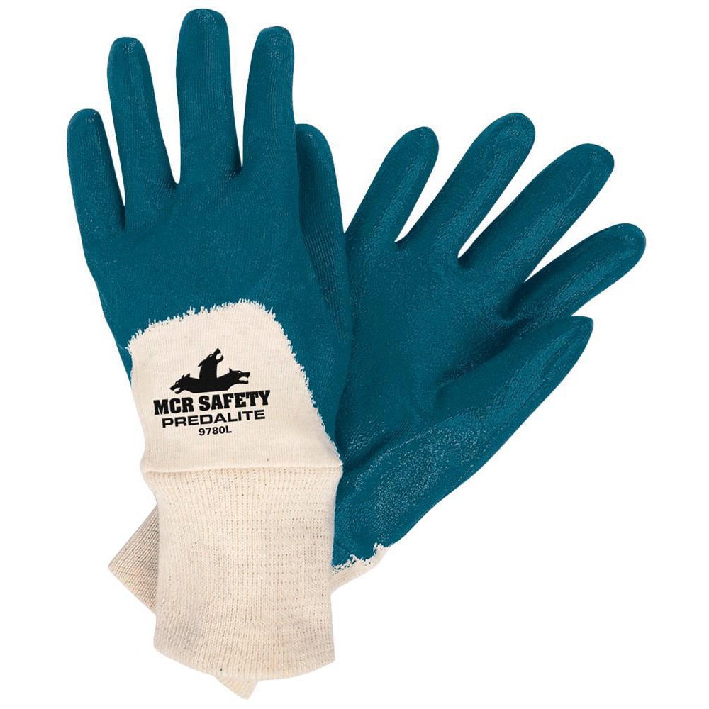 Work Gloves: Predalite 9780, Size Small, Nitrile-Coated Nitrile, General Purpose