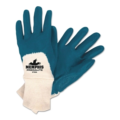 Work Gloves: Predalite 9780, Size X-Large, Nitrile-Coated Nitrile, General Purpose